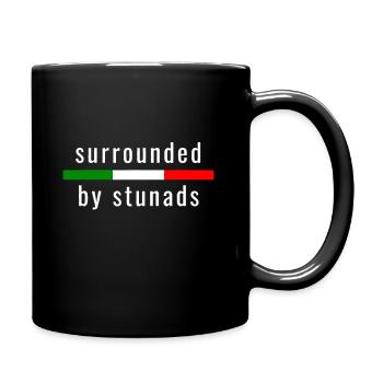 Surrounded By Stunads - Funny Italian Quote - Full Colour Mug - black - Right