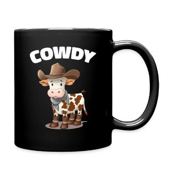 Cowdy Yall Y'all Kuh mit Hut für den Kuh Fan - Tasse einfarbig - Schwarz - Rechts