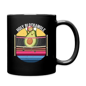 Heilige Blockamole Volleyball Avocado - Tasse einfarbig - Schwarz - Rechts