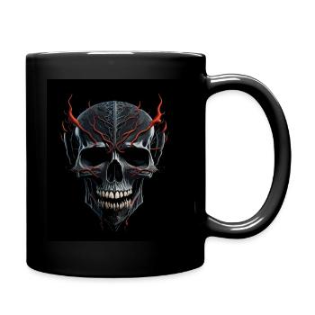 WIKINGER SCHÄDEL I SKULL DESIGN - Tasse einfarbig - Schwarz - Rechts