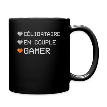 Célibataire Couple Gamer Cadeau Geek St Valentin - Mug uni - noir - Droite