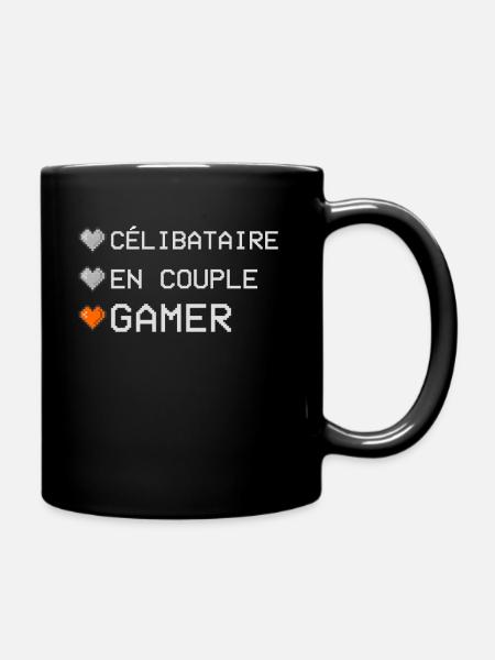 Célibataire Couple Gamer Cadeau Geek St Valentin - Mug uni - noir