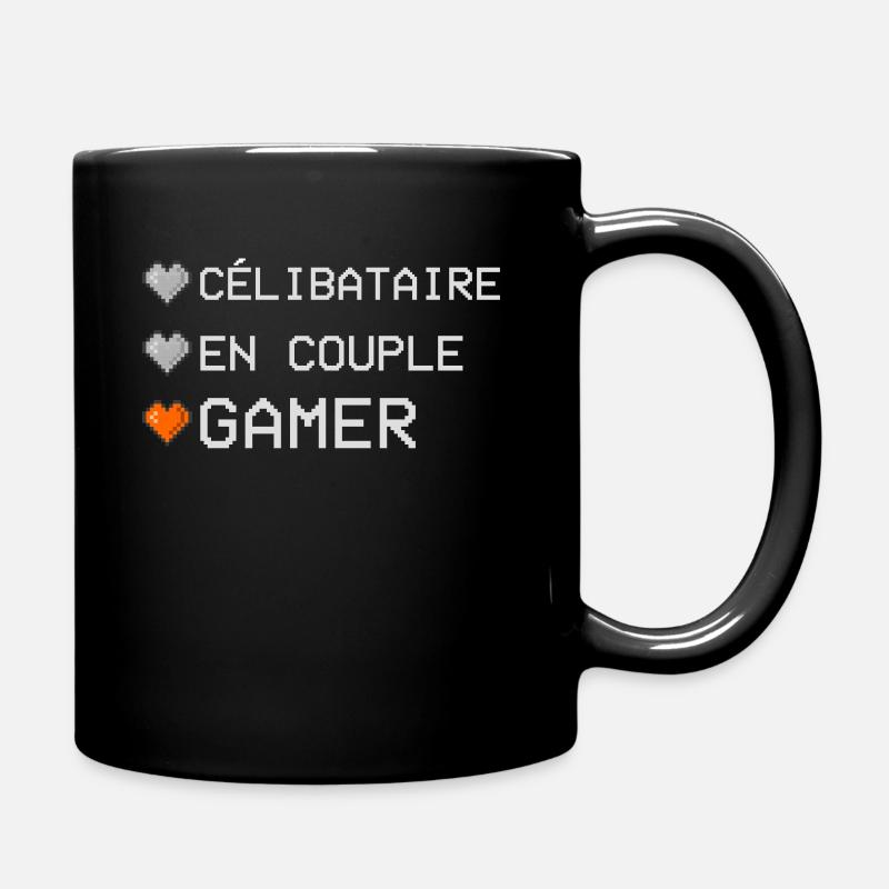 Célibataire Couple Gamer Cadeau Geek St Valentin - Mug uni - noir