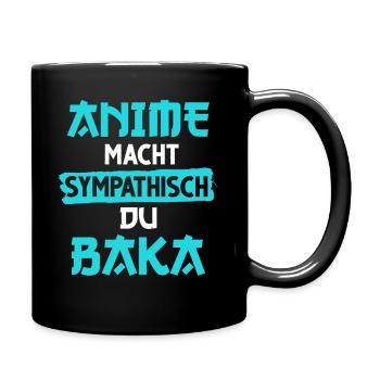 anime macht sympathisch du baka - Tasse einfarbig - Schwarz - Rechts