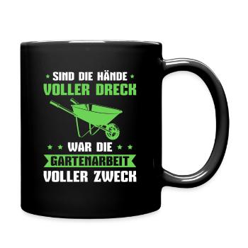 Gärtner Spruch Gartenarbeit Schrebergarten - Tasse einfarbig - Schwarz - Rechts