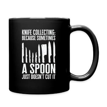 Messersammler Messer Sammeln - Tasse einfarbig - Schwarz - Rechts