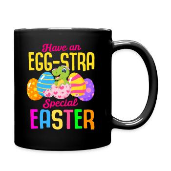 Easter T-rex Dinosaur Rabbit Easter Holiday - Full Colour Mug - black - Right