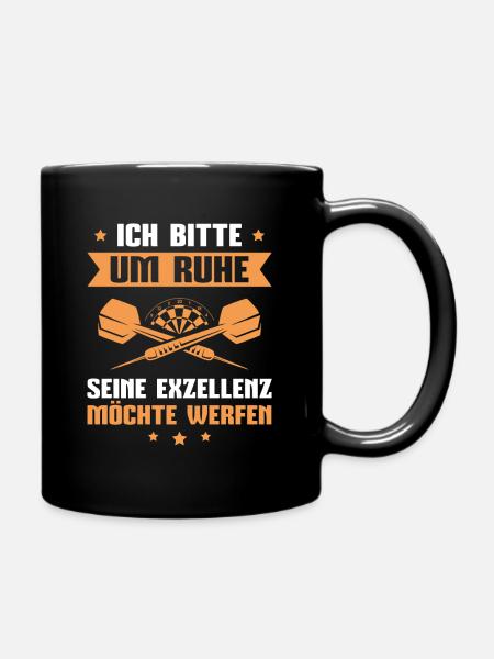 Dart Seine Exzellenz möchte werfen Dartspieler - Tasse einfarbig - Schwarz