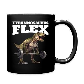 Fitness Bodybuilding Dino T-Rex Tyrannosaurus Flex - Full Colour Mug - black - Right