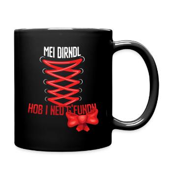Dirndlersatz Schleife Seite - Tasse einfarbig - Schwarz - Rechts