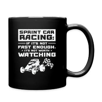Sprint Car Dirt Track Racing - Tasse einfarbig - Schwarz - Rechts