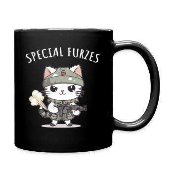 Special Fart Cat General Military Uniform - Full Colour Mug - black - Right
