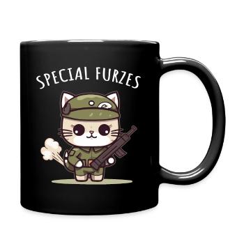 Special Furzes Katze General Militär Uniform - Tasse einfarbig - Schwarz - Rechts
