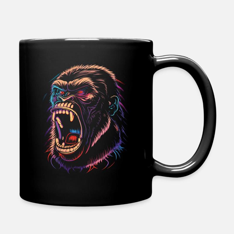 Gorille coloré en colère - Mug uni - noir