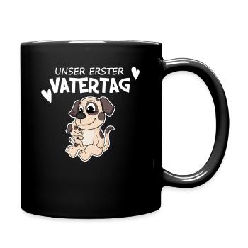 Vatertag - erster Vatertag Geschenk - Tasse einfarbig - Schwarz - Rechts