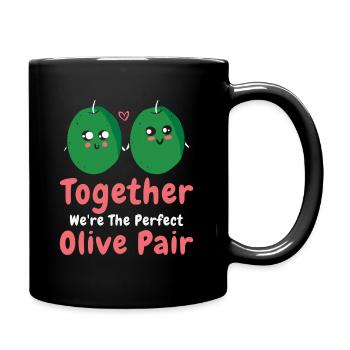 Saint-Valentin Olive Couples Rencontres Romance - Mug uni - noir - Droite