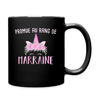 Promue Marraine 2023 - Cadeau Naissance Licorne - Mug uni - noir - Droite