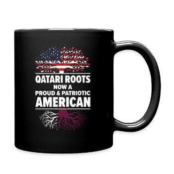 Geboren in Katar Katar Amerikaner USA - Tasse einfarbig - Schwarz - Rechts
