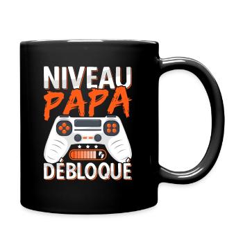Annonce Grossesse Futur Papa Niveau Papa Débloqué - Mug uni - noir - Droite