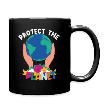 Protect The Planet - Tasse einfarbig - Schwarz - Rechts