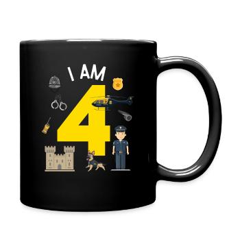 I am 4 - UK Police - Full Colour Mug - black - Right