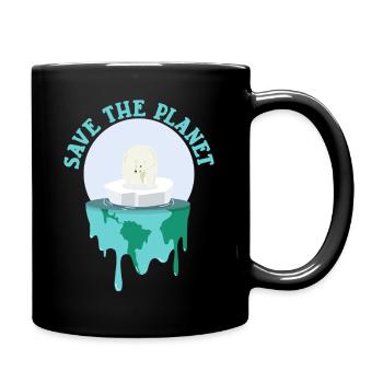 Save The Planet Climate Change Polar Bear - Full Colour Mug - black - Right