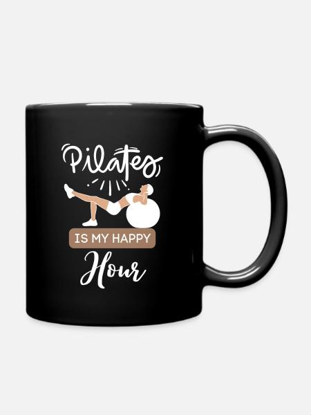 Pilates is my happy hour 1 - Full Colour Mug - black