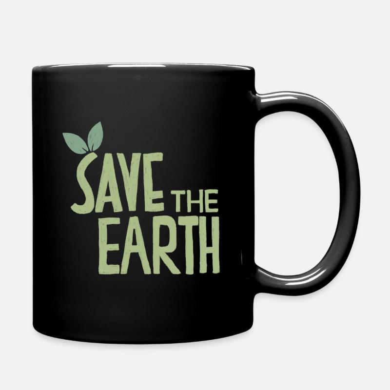 Save The Earth Sustainable Climate Change - Full Colour Mug - black