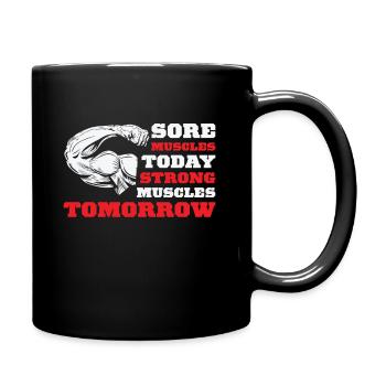 Muskelkater Fitness Bodybuilding Gewichtheber - Tasse einfarbig - Schwarz - Rechts