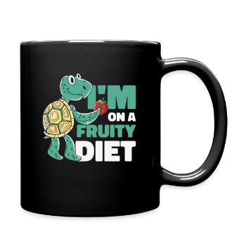 Turtle Strawberry Fruit Diet Wildlife Pet Owner - Full Colour Mug - black - Right