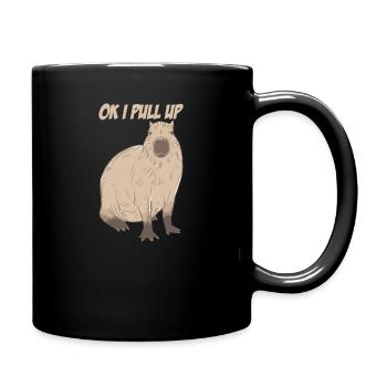 Cute Ok I Pull Up Capybara Funny Capybara Lover - Full Colour Mug - black - Right