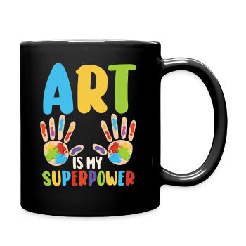 L’art est mon superpouvoir - Mug uni - noir - Droite