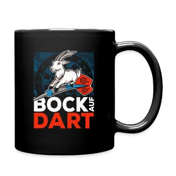 BOCK AUF DARTS DART SPRUCH STEELDARTS DARTSPIELER - Tasse einfarbig - Schwarz - Rechts