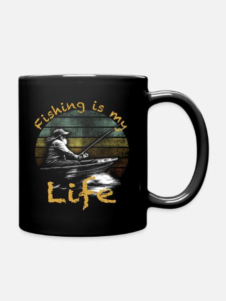 Fishing is my life - Tasse einfarbig - Schwarz