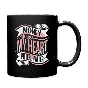Geld, Money lustiger Typografie Spruch - Tasse einfarbig - Schwarz - Rechts