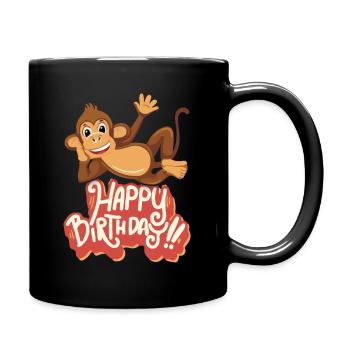 joyeux anniversaire, singe drôle, anniversaire disant - Mug uni - noir - Droite