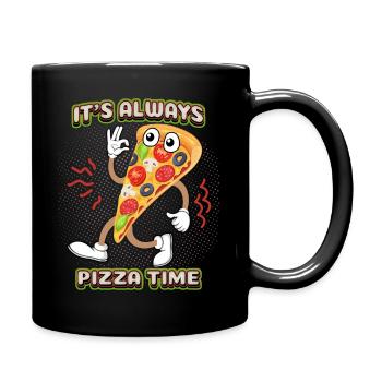 Pizza comique, drôle de dicton de pizza, pizza de dessin animé - Mug uni - noir - Droite