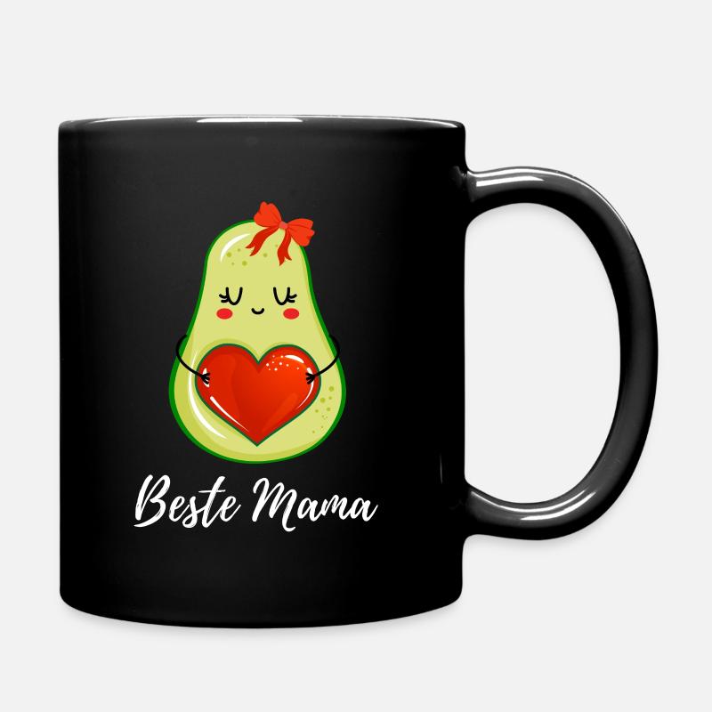 Avocado Herz Beste Mama Muttertag Geschenkidee - Tasse einfarbig - Schwarz