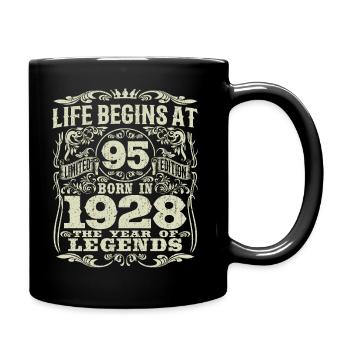 95 years old - birthday 1928 - born in 1928 - Full Colour Mug - black - Right