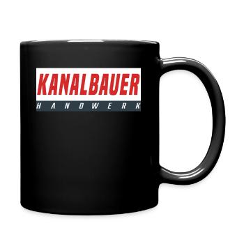 Kanalbauer T-Shirt - Tasse einfarbig - Schwarz - Rechts
