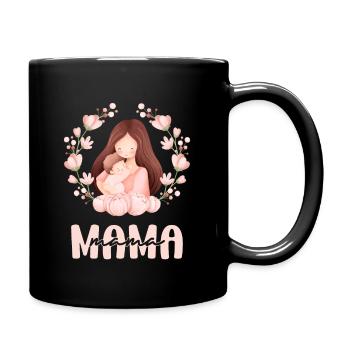Mama Mutter Kind Blumen Mutterliebe - Tasse einfarbig - Schwarz - Rechts