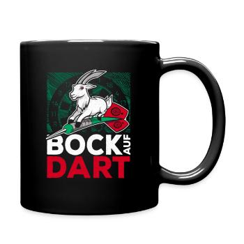 BOCK AUF DARTS SPRUCH STEELDARTS DARTSPIELER DART - Tasse einfarbig - Schwarz - Rechts