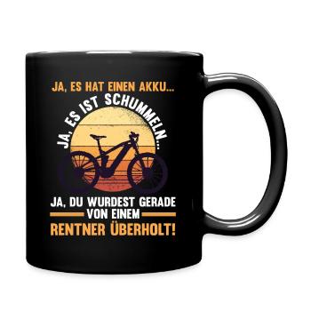 Mountainbike Radfahrer E-Bike Fahrrad - Tasse einfarbig - Schwarz - Rechts