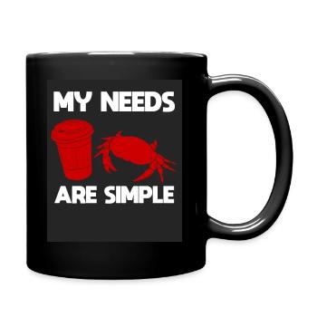 Kaffee und Krabben Meeresfrüchteliebhaber - Tasse einfarbig - Schwarz - Rechts