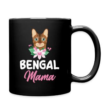 Katze Bengalkatze - Tasse einfarbig - Schwarz - Rechts