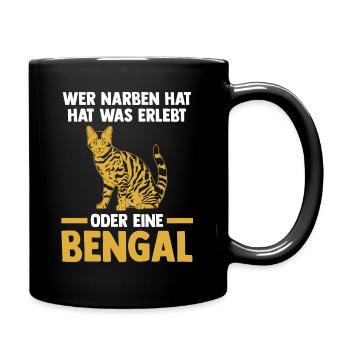 Katze Bengalkatze - Tasse einfarbig - Schwarz - Rechts