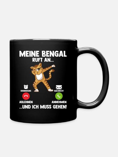 Katze Bengalkatze - Tasse einfarbig - Schwarz