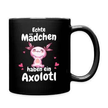 Axolotl Schwanzlurch Axolotls - Tasse einfarbig - Schwarz - Rechts