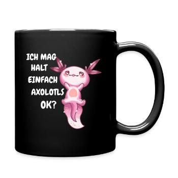Axolotl Schwanzlurch Axolotls - Tasse einfarbig - Schwarz - Rechts