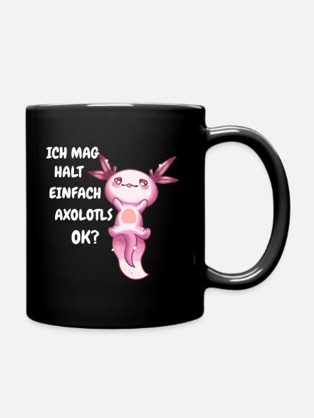 Axolotl Schwanzlurch Axolotls - Tasse einfarbig - Schwarz